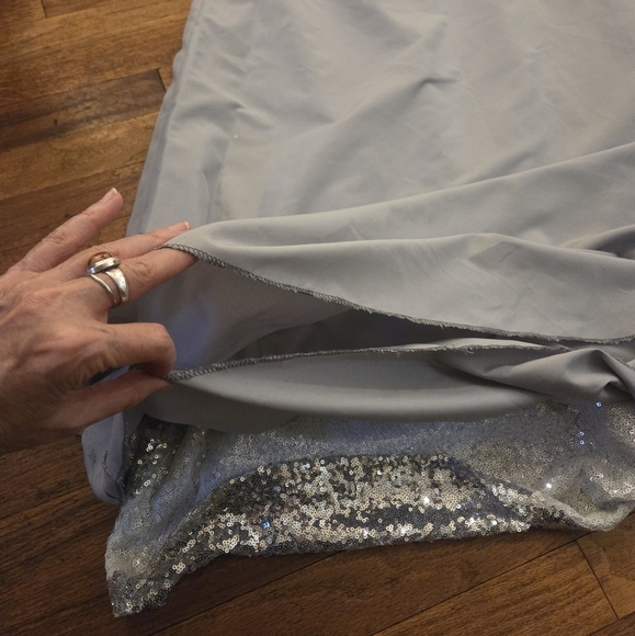 Christina Wu Silver Sequin Evening Gown - Picture 9 of 11
